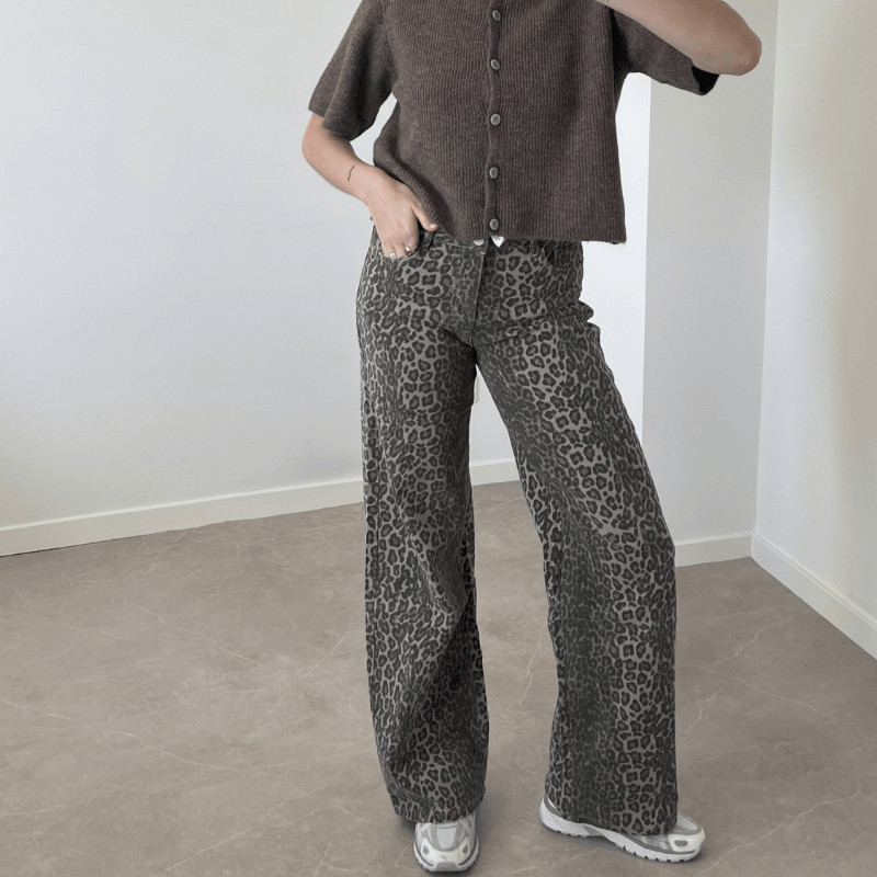 Jeans panterprint Lissi